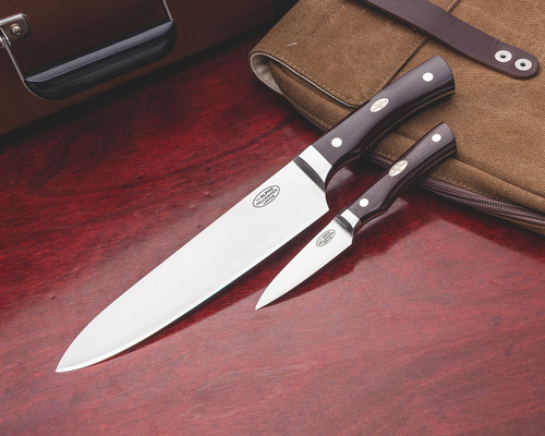 Fallkniven CMT Chefs Alpha 8" Chef's Knife -  7.75" Laminate Cobalt Steel Edge, Maroon Micarta Handles Fallkniven CMT Chefs Alpha 8" Chef's Knife -  7.75" Laminate Cobalt Steel Edge, Maroon Micarta Handles