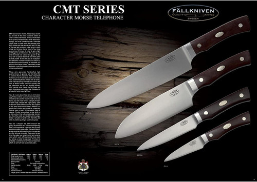 Fallkniven CMT Chefs Alpha 8" Chef's Knife -  7.75" Laminate Cobalt Steel Edge, Maroon Micarta Handles Fallkniven CMT Chefs Alpha 8" Chef's Knife -  7.75" Laminate Cobalt Steel Edge, Maroon Micarta Handles