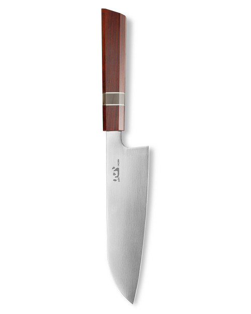 Xin Cutlery XinCraft Santoku Chef Knife - 7" Sandvik 14C28N Blade, White buffalo horn, Rosewood and Nickle Silver Handle - XC142 Xin Cutlery XinCraft Santoku Chef Knife - 7" Sandvik 14C28N Blade, White buffalo horn, Rosewood and Nickle Silver Handle - XC142