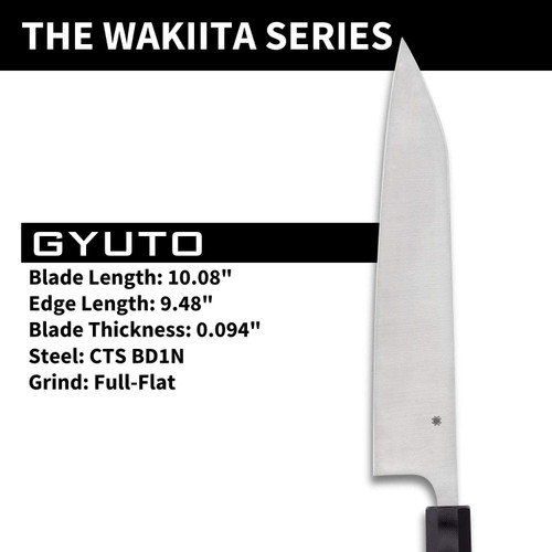 Spyderco Murray Carter Wakiita Series Gyuto Knife - 10.08" CTS-BD1N Blade, Black G10 Handle - K19GP Spyderco Murray Carter Wakiita Series Gyuto Knife - 10.08" CTS-BD1N Blade, Black G10 Handle - K19GP