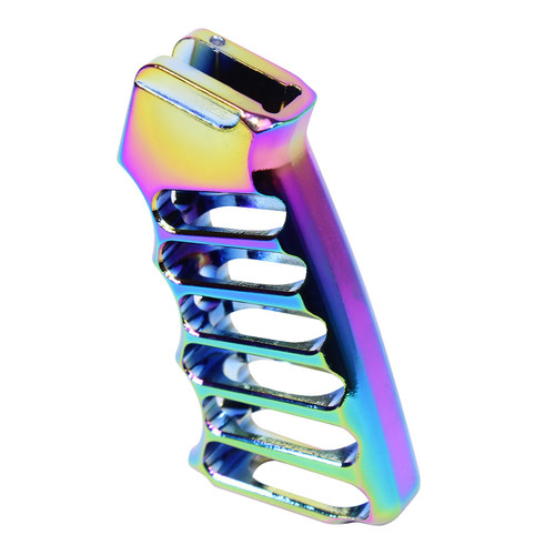 Guntec USA Ultralight Series Skeletonized Aluminum Pistol Grip - Gloss Rainbow PVD Finish Guntec USA Ultralight Series Skeletonized Aluminum Pistol Grip - Gloss Rainbow PVD Finish