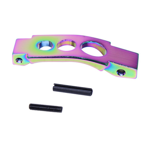 Guntec USA Ultralight Series Skeletonized Enhanced AR-15 Trigger Guard - Gloss Rainbow PVD Finish