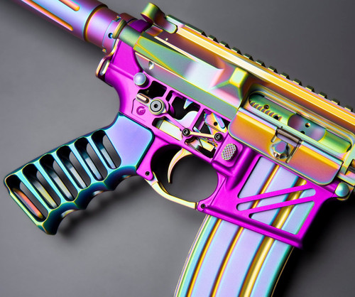 Guntec USA AR-15 Mag Catch Button - Matte Rainbow PVD Finish Guntec USA AR-15 Mag Catch Button - Matte Rainbow PVD Finish