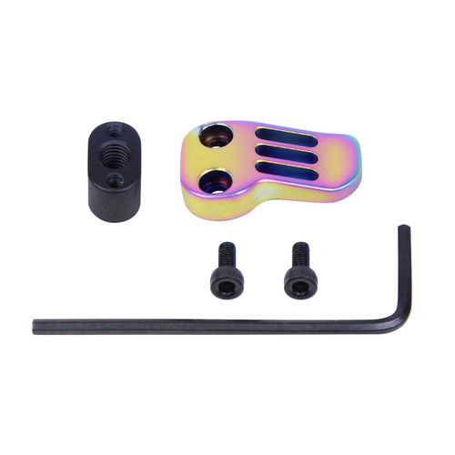 Guntec USA AR-15 /AR-10 Extended Mag Paddle Release Button - Matte Rainbow PVD Finish