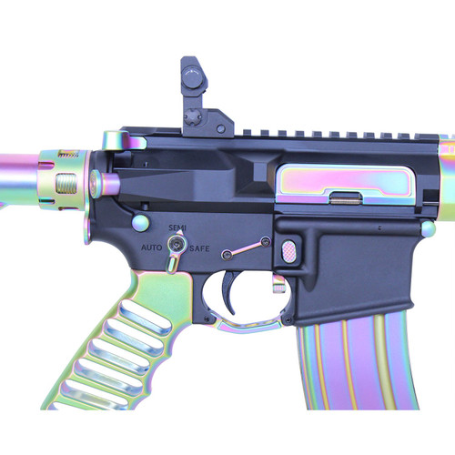 Guntec USA AR-15 Charging Handle - Matte Rainbow PVD Finish Guntec USA AR-15 Charging Handle - Matte Rainbow PVD Finish