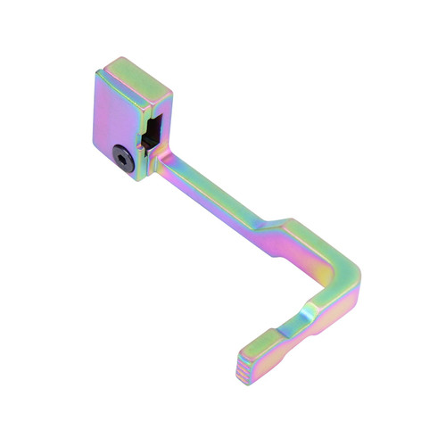 Guntec USA AR-15 Extended Bolt Catch Release - Matte Rainbow PVD Finish Guntec USA AR-15 Extended Bolt Catch Release - Matte Rainbow PVD Finish