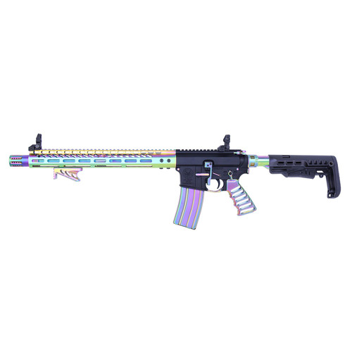 Guntec USA AR-15 Ultralight Series Complete Furniture Set - Matte Rainbow PVD Finish Guntec USA AR-15 Ultralight Series Complete Furniture Set - Matte Rainbow PVD Finish