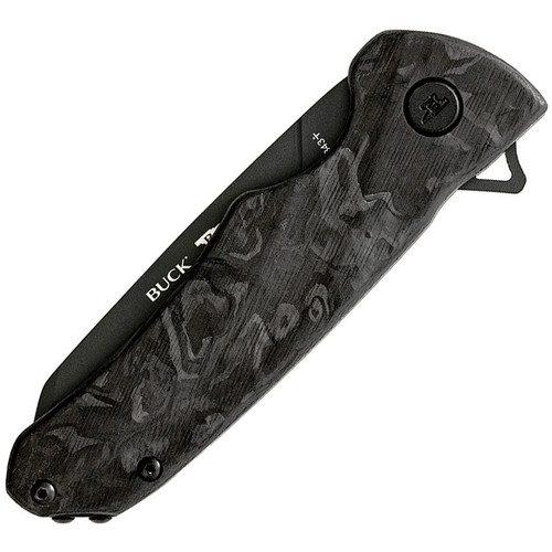 Buck 843 Sprint Ops Flipper Knife - 3.125" CPM-S45VN Black Reverse Tanto, Marbled Carbon Fiber Handles - 13439 Buck 843 Sprint Ops Flipper Knife - 3.125" CPM-S45VN Black Reverse Tanto, Marbled Carbon Fiber Handles - 13439