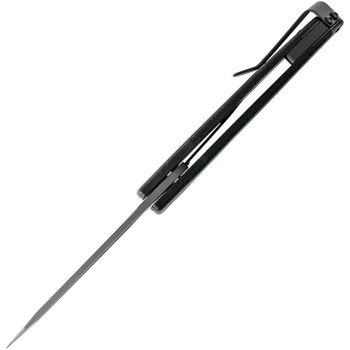 Buck 843 Sprint Ops Flipper Knife - 3.125" S30V Black Reverse Tanto, Black Canvas Micarta Handles - 13438 Buck 843 Sprint Ops Flipper Knife - 3.125" S30V Black Reverse Tanto, Black Canvas Micarta Handles - 13438