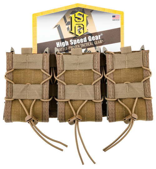 High Speed Gear 45TA00CB TACO Shingle Triple Mag Pouch - Molle, Fits Most Rifle Magazines, Hybrid Kydex and Nylon, Coyote Brown