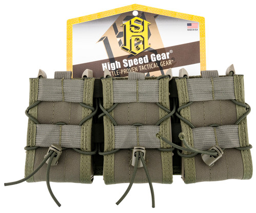 High Speed Gear 45TA00OD TACO Shingle Triple Mag Pouch - Molle, Fits Most Rifle Magazines, Hybrid Kydex and Nylon, OD Green