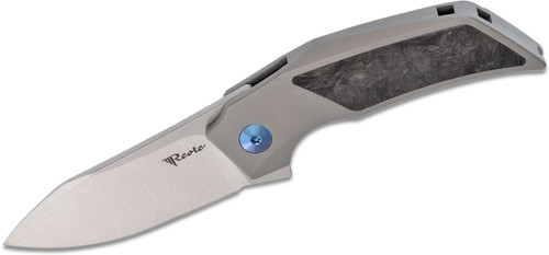 Reate Knives Tashi Bharucha T2500 Flipper Knife - 2.375" M390 Satin Blade, Titanium Handles with Marble Carbon Fiber Inlay Reate Knives Tashi Bharucha T2500 Flipper Knife - 2.375" M390 Satin Blade, Titanium Handles with Marble Carbon Fiber Inlay
