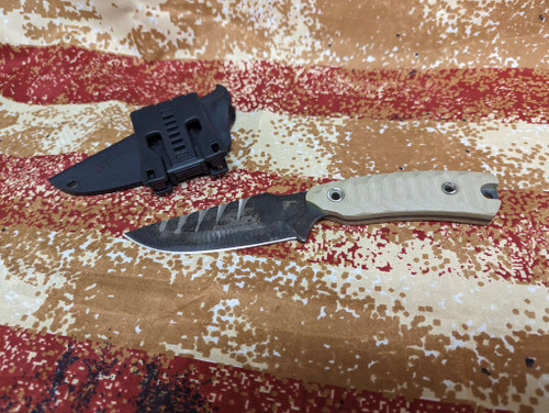 Black Knight Blades Nightmare Fixed Blade - 4.0" 8670 Steel Plain Edge Blade, FDE Contoured G10 Handle, Kydex Sheath Black Knight Blades Nightmare Fixed Blade - 4.0" 8670 Steel Plain Edge Blade, FDE Contoured G10 Handle, Kydex Sheath