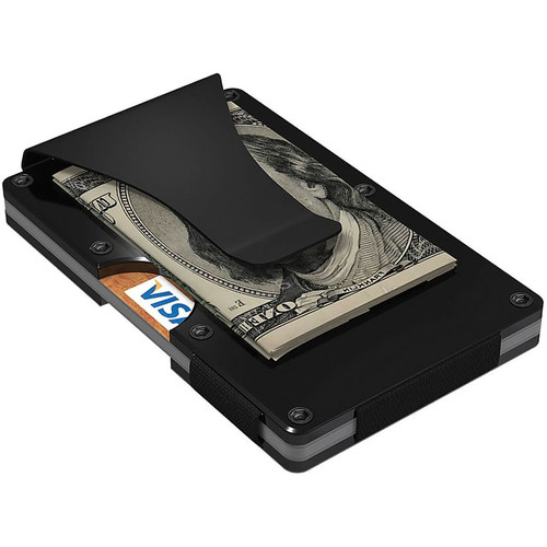 GRID Wallet Aluminum Minimalist Wallet with Money Clip - Black GRID Wallet Aluminum Minimalist Wallet with Money Clip - Black