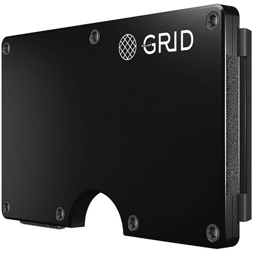 GRID Wallet Aluminum Minimalist Wallet with Money Clip - Black GRID Wallet Aluminum Minimalist Wallet with Money Clip - Black