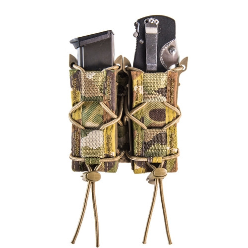High Speed Gear 11PT02MC Pistol TACO Double Mag Pouch - MOLLE, Fits Most Pistol Magazines, Hybrid Kydex and Nylon, MultiCam