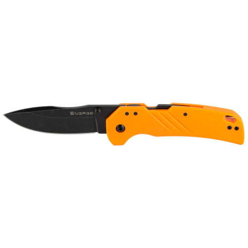 Cold Steel Engage ATLAS Lock Folding Knife - 3.125" 4116 Black Stonewashed Clip Point Blade, Orange GFN Handles - FL-30DPLD-BOZ