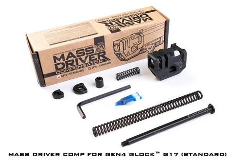 Strike Industries Mass Driver Compensator for Compact Glock Gen4® G17 Compatible Strike Industries Mass Driver Compensator for Compact Glock Gen4® G17 Compatible