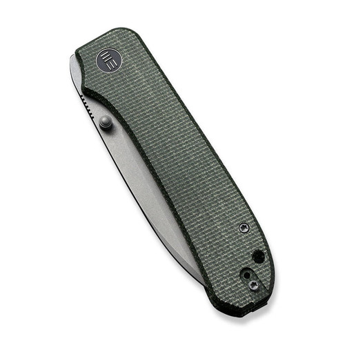 We Knife Ben Petersen Big Banter Folding Knife - 3.69" CPM-20CV Stonewashed Drop Point Blade, Green Canvas Micarta Handles - WE21045-2 We Knife Ben Petersen Big Banter Folding Knife - 3.69" CPM-20CV Stonewashed Drop Point Blade, Green Canvas Micarta Handles - WE21045-2