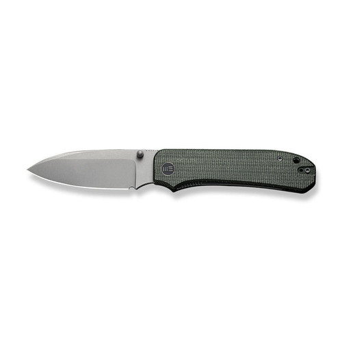 We Knife Ben Petersen Big Banter Folding Knife - 3.69" CPM-20CV Stonewashed Drop Point Blade, Green Canvas Micarta Handles - WE21045-2 We Knife Ben Petersen Big Banter Folding Knife - 3.69" CPM-20CV Stonewashed Drop Point Blade, Green Canvas Micarta Handles - WE21045-2