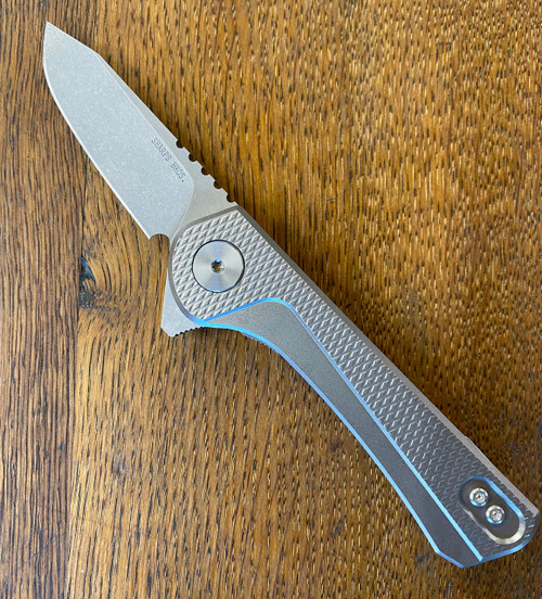 Sharps Bros Meanstreak Folding Knife - 2.25" Drop Point CPM Magnacut Stonewash Blade, Gray Titanium Scales Sharps Bros Meanstreak Folding Knife - 2.25" Drop Point CPM Magnacut Stonewash Blade, Gray Titanium Scales