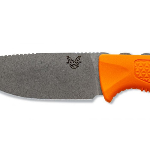 Benchmade Hunt Steep Country Fixed Blade Knife - 3.54" S30V Drop Point, Orange Santoprene Handles, Boltaron Sheath - 15006 Benchmade Hunt Steep Country Fixed Blade Knife - 3.54" S30V Drop Point, Orange Santoprene Handles, Boltaron Sheath - 15006