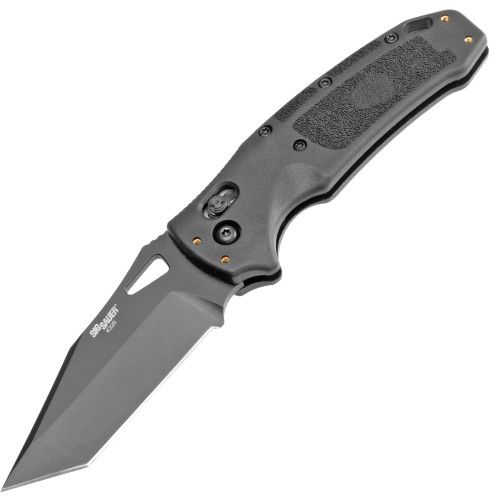 SIG Sauer by Hogue K320A Nitron ABLE Lock Folding Knife 3.5" S30V Black Tanto Plain Blade, Black Polymer Handles - 36360