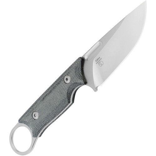 Kizer Knives 1048A1 Cabox Fixed Blade Knife - 3.35" D2 Stonewashed Drop Point, Black Micarta Handles, Kydex Sheath Kizer Knives 1048A1 Cabox Fixed Blade Knife - 3.35" D2 Stonewashed Drop Point, Black Micarta Handles, Kydex Sheath
