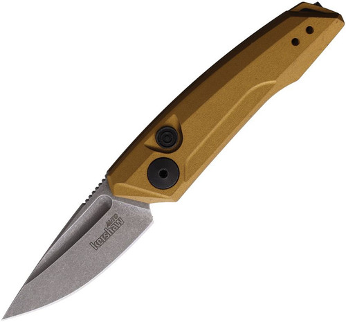 Kershaw Launch 9 AUTO Folding Knife - 1.8" Working Finish CPM-154 Drop Point Blade, Bronze Anodized Aluminum Handles