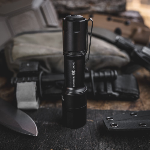Cloud Defensive MCH Duty High-Output Dual Fuel Handheld Light - 1,800 Lumens, 50,000 Candela, Tool Steel Bezel Ring, Accepts 18350 and CR123A Batteries, Black Cloud Defensive MCH Duty High-Output Dual Fuel Handheld Light - 1,800 Lumens, 50,000 Candela, Tool Steel Bezel Ring, Accepts 18350 and CR123A Batteries, Black