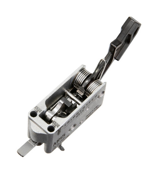 TriggerTech Duty Single Stage Curved Trigger - 3.5LB Pull, Fits AR-15, Silver Housing, Black Trigger TriggerTech Duty Single Stage Curved Trigger - 3.5LB Pull, Fits AR-15, Silver Housing, Black Trigger