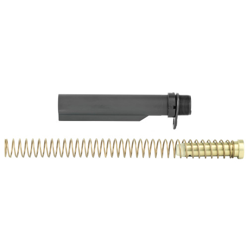 LBE Unlimited AR15 Milspec Buffer Tube Kit - Includes Buffer Tube, Recoil Spring, Castle Nut, Receiver End Plate, Recoil Buffer, Colt Gray