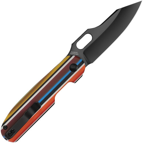 Kizer Knives Cormorant Flipper Knife - 3.23" S35VN Black PVD Clip Point Blade, Serape Series G10 Handles - Ki4562A5 Kizer Knives Cormorant Flipper Knife - 3.23" S35VN Black PVD Clip Point Blade, Serape Series G10 Handles - Ki4562A5