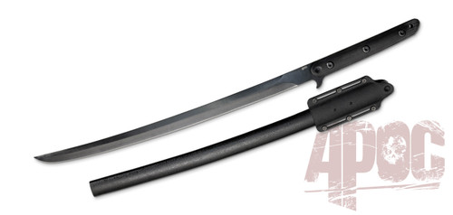 APOC Survival Wakizashi - 28.25" OAL, 18.5" 9260 Steel Blade, Black G10 Handles