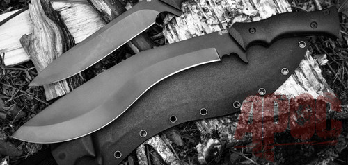 APOC Survival Tools Kukri Fixed Blade Knife - 10.25" 9260 Black Blade, Black G10 Handles, Kydex Sheath - KD35540 APOC Survival Tools Kukri Fixed Blade Knife - 10.25" 9260 Black Blade, Black G10 Handles, Kydex Sheath - KD35540