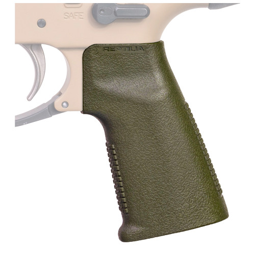 Reptilia CQG-NB Pistol Grip - No Beavertail, Fits AR Rifles, OD Green