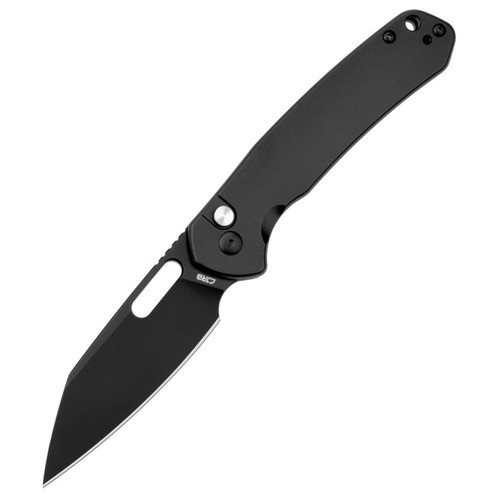 CJRB Cutlery Pyrite Wharncliffe Folding Knife - 3.11" AR-RPM9 Black Wharncliffe Blade, Black Stainless Steel Steel Handles - J1925A-BST