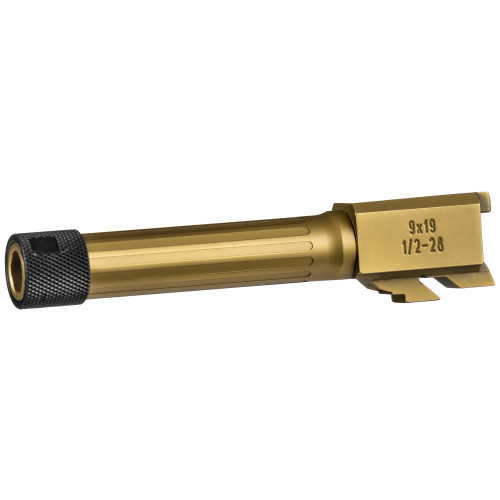 Canik USA TP9 Elite SC Thread Barrel - 9MM, Fluted and Threaded, Gold PVD Finish, Fits TP9 Elite SC
