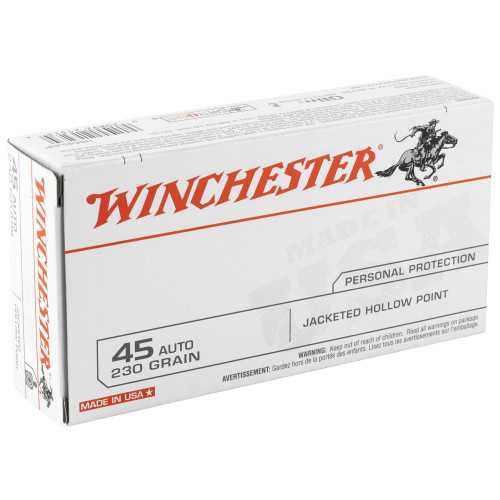 Winchester USA 45ACP 230 Grain Jacketed Hollow Point - 50 Round Box - USA45JHP Winchester USA 45ACP 230 Grain Jacketed Hollow Point - 50 Round Box - USA45JHP
