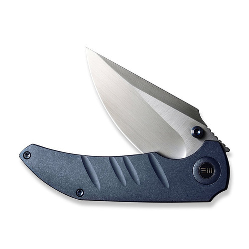 We Knife Company Riff-Raff Folding Knife - 3.12" CPM-20CV Hand Rubbed Satin Clip Point Blade, Blue Titanium Handles - WE22020B-2 We Knife Company Riff-Raff Folding Knife - 3.12" CPM-20CV Hand Rubbed Satin Clip Point Blade, Blue Titanium Handles - WE22020B-2