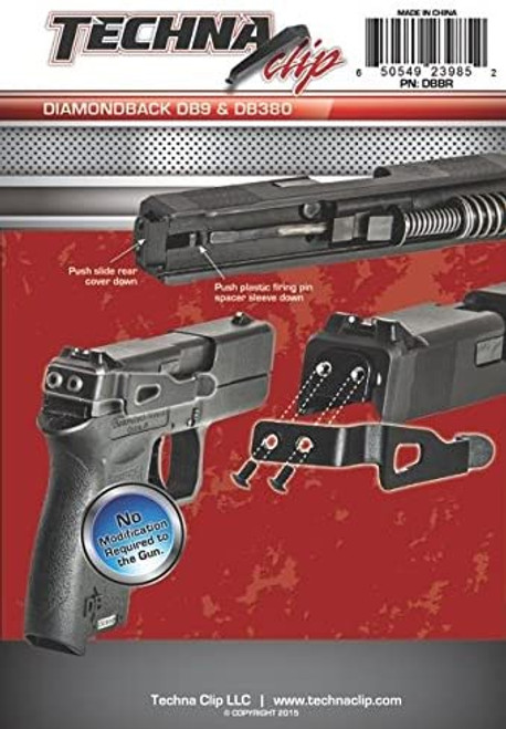 Techna Clip Gun Belt Clip – Diamondback DB9/DB380, Right Side - DBBR Techna Clip Gun Belt Clip – Diamondback DB9/DB380, Right Side - DBBR