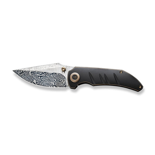 We Knife Company Riff-Raff Folding Knife - 3.12" Heimskringla Damasteel Clip Point Blade, Black/Bronze Titanium Handles - WE22020B-DS1 We Knife Company Riff-Raff Folding Knife - 3.12" Heimskringla Damasteel Clip Point Blade, Black/Bronze Titanium Handles - WE22020B-DS1