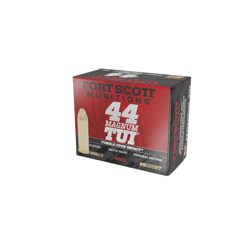 Fort Scott Munitions 44MAG200SCV Tumble Upon Impact (TUI) .44 Mag 200 gr Solid Copper Spun - 20 rounds per Box
