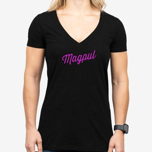 Magpul Women's Rover Script V-Neck T-Shirt - Black