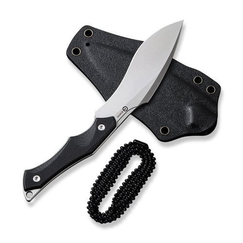 CIVIVI Knives Vaquita II Mini Fixed Blade - 3.2" Nitro-V Satin Kukri Blade, Black G10 Handles, Kydex Sheath - C047C-1 CIVIVI Knives Vaquita II Mini Fixed Blade - 3.2" Nitro-V Satin Kukri Blade, Black G10 Handles, Kydex Sheath - C047C-1