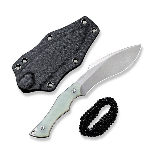 CIVIVI Knives Vaquita II Mini Fixed Blade - 3.2" Nitro-V Satin Kukri Blade, Natural Jade G10 Handles, Kydex Sheath - C047C-2 CIVIVI Knives Vaquita II Mini Fixed Blade - 3.2" Nitro-V Satin Kukri Blade, Natural Jade G10 Handles, Kydex Sheath - C047C-2