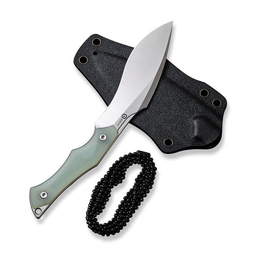CIVIVI Knives Vaquita II Mini Fixed Blade - 3.2" Nitro-V Satin Kukri Blade, Natural Jade G10 Handles, Kydex Sheath - C047C-2 CIVIVI Knives Vaquita II Mini Fixed Blade - 3.2" Nitro-V Satin Kukri Blade, Natural Jade G10 Handles, Kydex Sheath - C047C-2