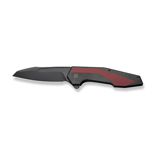 CIVIVI Knives GTC Hypersonic Flipper Knife - 3.7" 14C28N Black Stonewashed Reverse Tanto Blade, Black Stainless Steel Handles with Burgundy G10 Inlays - CIVIVI Knives GTC Hypersonic Flipper Knife - 3.7" 14C28N Black Stonewashed Reverse Tanto Blade, Black Stainless Steel Handles with Burgundy G10 Inlays -