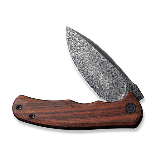 CIVIVI Knives Mini Praxis Flipper Knife - 2.98" Damascus Drop Point Blade, Guibourtia Wood Handles - C18026C-DS1 CIVIVI Knives Mini Praxis Flipper Knife - 2.98" Damascus Drop Point Blade, Guibourtia Wood Handles - C18026C-DS1