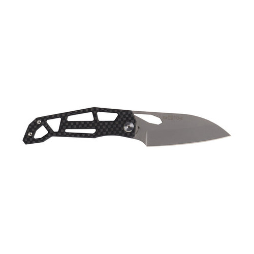 Vargo Outdoors KaTi TC-2 Linerlock Folding Knife - 2.55" Titanium Sheepsfoot Blade, Carbon Fiber Handle